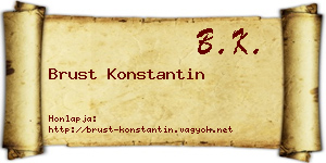 Brust Konstantin névjegykártya
